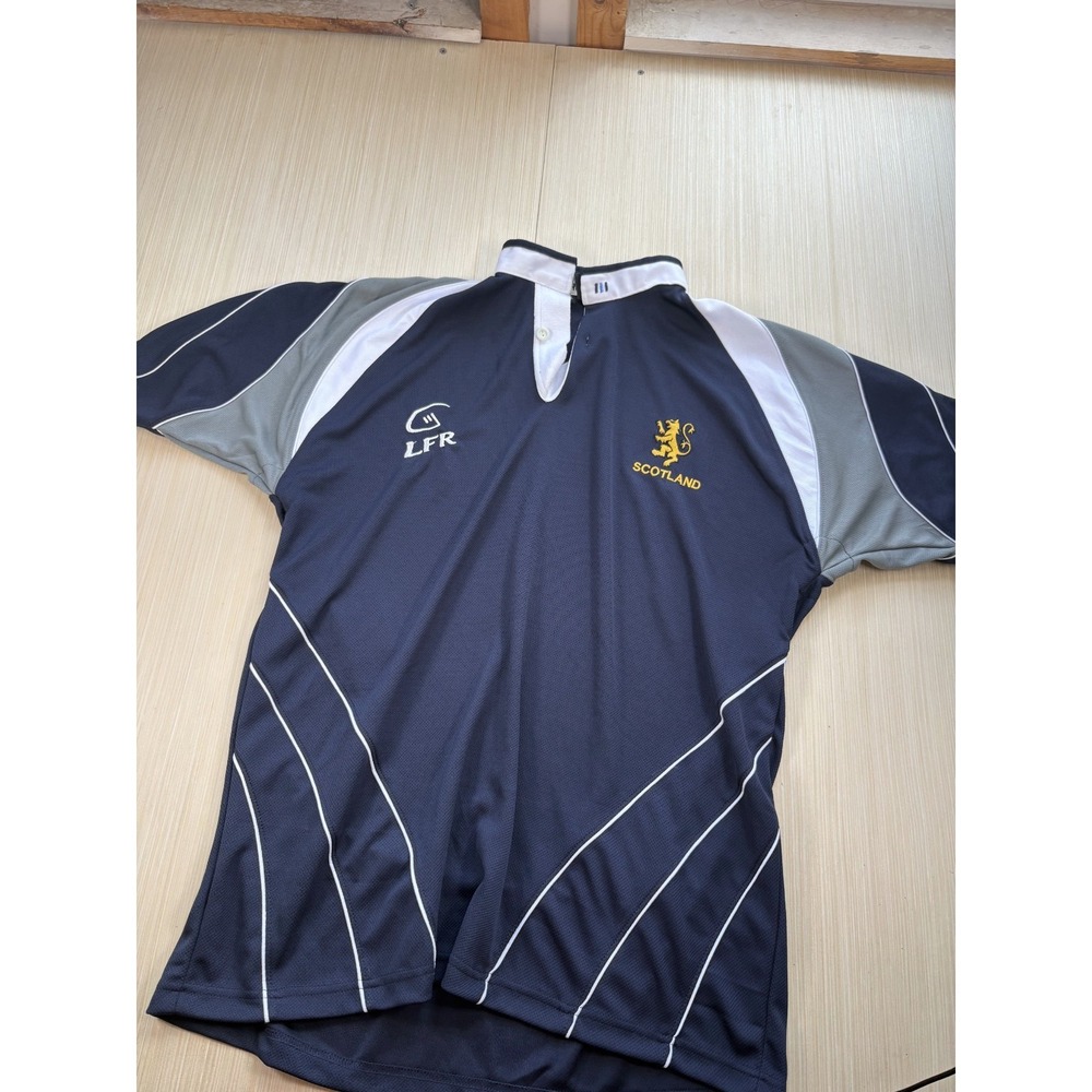 Live For Rugby LFR‎ Ireland Shirt Mens XL Blue Short Sleeve Henley Neck Pullover